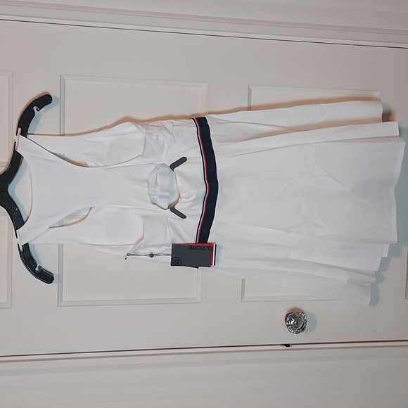 G/FORE RACERBACK STRETCH OPS PLEATED TENNIS DRESS WITH SHORT In Snow - Picture 16 of 16